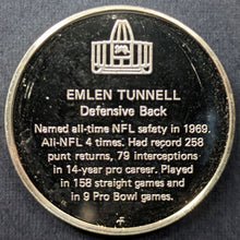 Load image into Gallery viewer, 1972 Emlen Tunnell Pro Football Hall Of Fame Medal Franklin Mint 1 Troy Oz NFL
