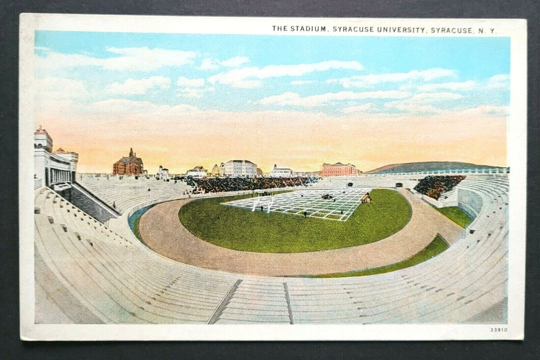 1940's The Stadium of Syracuse University New York Football Postcard  Vintage