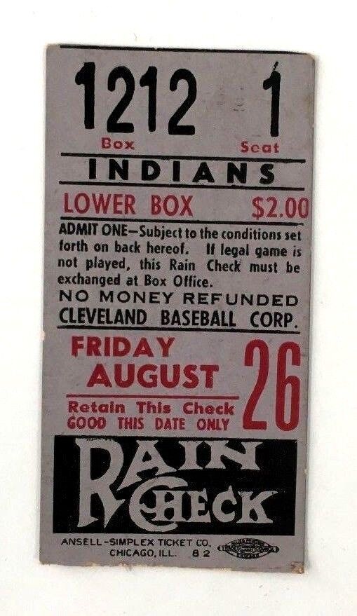 1940 Cleveland Stadium Indians Ticket Stub MLB Baseball Ohio Vintage