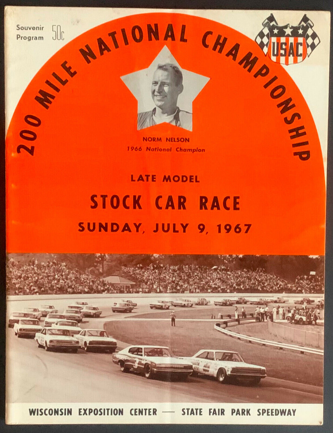1967 USAC Late Model Stock Car Race Program State Fair Park Speedway Milwaukee