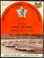 1967 USAC Late Model Stock Car Race Program State Fair Park Speedway Milwaukee