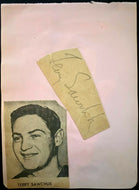 Terry Sawchuk Vintage NHL Hockey HOFer Autographed Signed Cut Red Wings JSA LOA