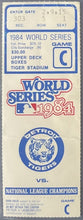 Load image into Gallery viewer, 1984 World Series Game 5 Full Ticket Tigers Stadium Detroit vs San Diego Padres
