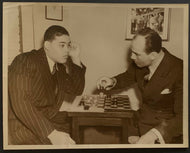 Joe Louis Vintage Pre-Feight Press Photo Playing Checkers With Johnny Paycheck