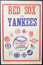 Load image into Gallery viewer, 1969 New York Yankees Stadium Scorecard Rookie Thurman Munson Boston Red Sox
