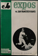 1969 1st Season MLB Baseball Program Jarry Park Montreal Expos v San Francisco