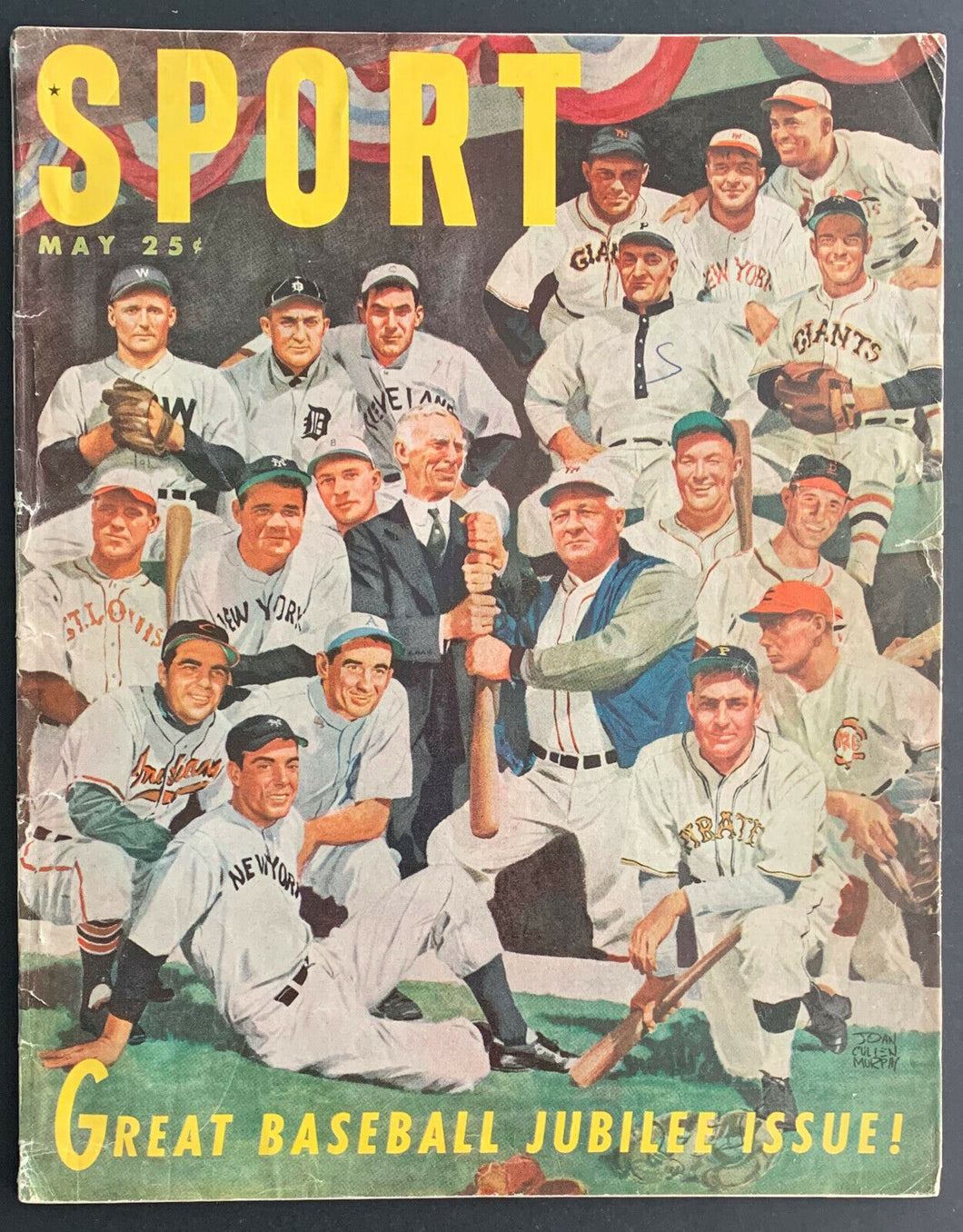 1951 Sports Magazine Great Baseball Jubilee Issue Vintage DiMaggio Ruth Cobb