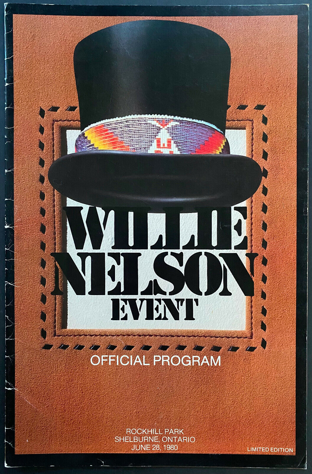 1980 Willie Nelson Event Program Shelburne Ontario + Rare VIP Pass Leon Russell