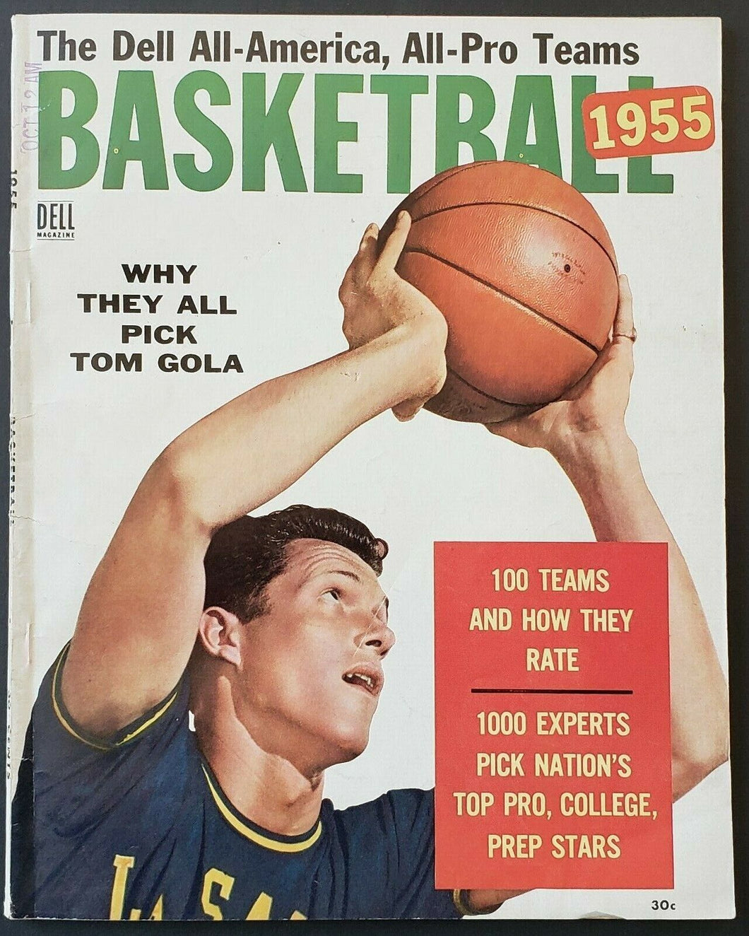 1955 Dell Basketball Yearbook Magazine Tom Gala Cover Vintage Old Magazine
