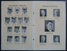 Load image into Gallery viewer, 1929 World Series Lineup Page From Wrigley Field Program Philadelphia vs Chicago
