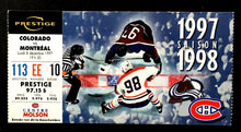 Load image into Gallery viewer, 1997 Colorado Avalanche vs Montreal Canadiens Molson Centre NHL Hockey Ticket
