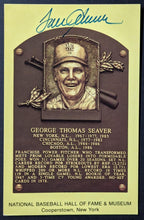 Load image into Gallery viewer, 1986 Tom Seaver Autographed MLB Baseball Signed HOF Plaque Postcard JSA
