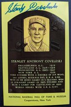 Load image into Gallery viewer, Stan Coveleski Signed Hall Of Fame Plaque Autographed Postcard Indians MLB JSA
