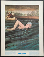 1954 Marilyn Bell Vintage Print Toronto First Person To Swim Lake Ontario Canada