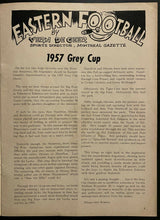 Load image into Gallery viewer, 1957 CFL Football Big Four Finals Program Hamilton Tiger Cats Montreal Alouettes
