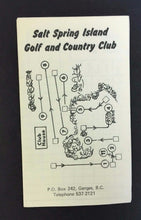 Load image into Gallery viewer, Golf Country Club Score Card Club House Salt Spring Island Unused
