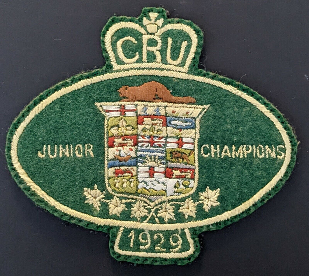 1929 Canadian Rugby Union Junior Dominion Champions Patch St. Thomas Tigers VTG