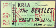 1966 The Beatles Original Vintage Dodger Stadium Ticket Stub 2nd Last Concert