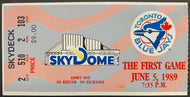 1989 MLB Toronto Blue Jays Milwaukee Brewers Ticket Stub First Skydome Game