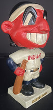Load image into Gallery viewer, 1960s Cleveland Indians White Square Base Chief Wahoo Bobblehead MLB Baseball
