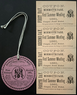 1881 Monmouth Park Racetrack Season Pass Signed Autographed Track Owner Withers