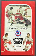 1975-76 WHA Hockey Toronto Toros Media Guide Photo Action Guide Vintage Sports