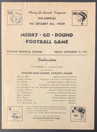 1955 High School Football 4 Page Program Spokane Washington Lewis & Clarke