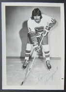 Circa 1973 NHL Hockey Vancouver Canucks Dennis Ververgaert Autographed Photo Vtg
