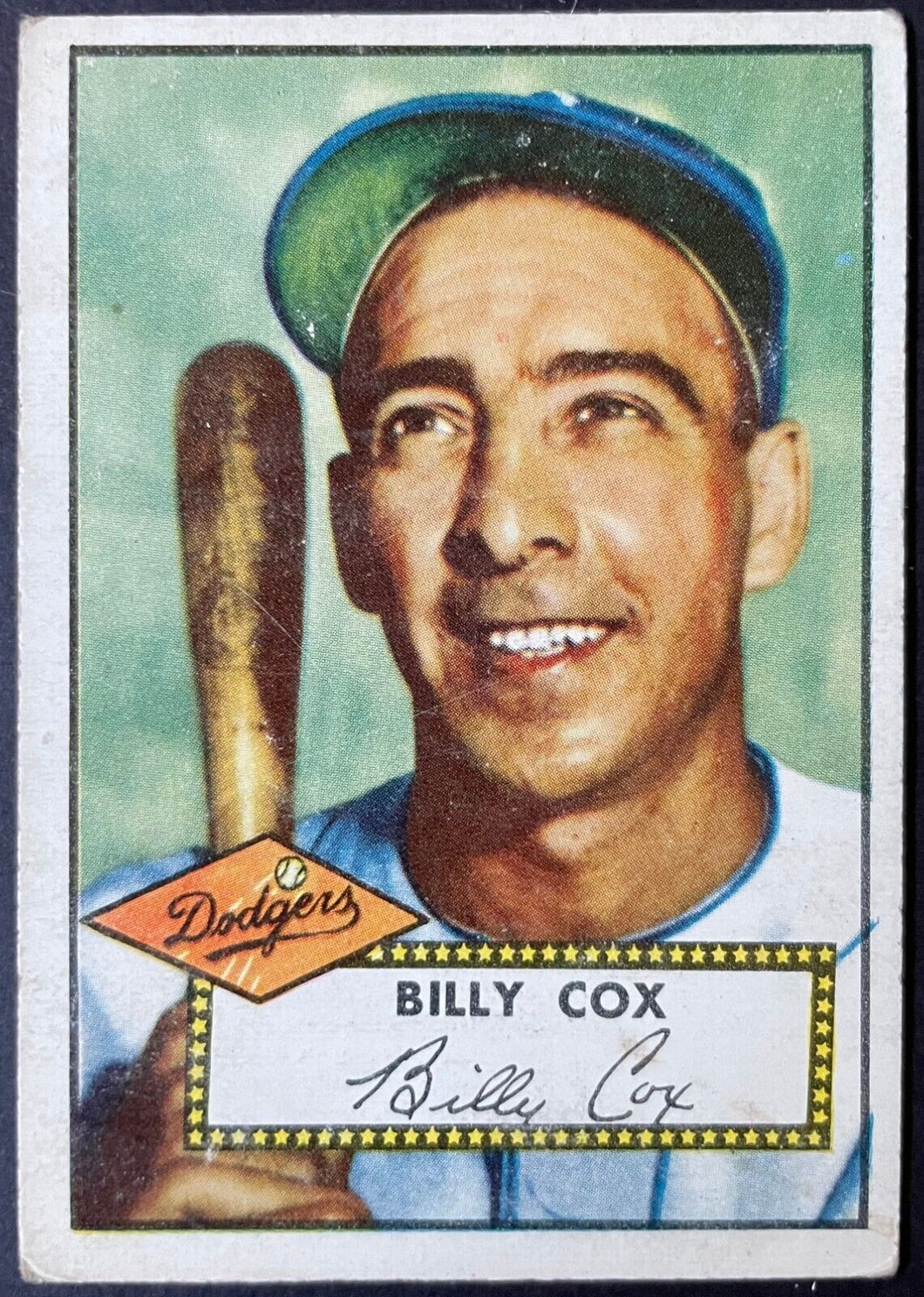 1952 Topps Baseball Billy Cox #232 Brooklyn Dodgers MLB Card Vintage