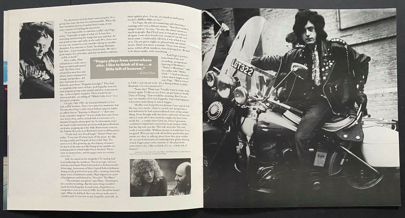 1990 Led Zeppelin Light And Shade Paperback Music Book Vintage