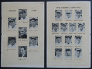 1929 World Series Lineup Page From Wrigley Field Program Philadelphia vs Chicago