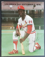 1979 MLB Baseball St Louis Cardinals - Lou Brock Day Cardinals Program Vintage