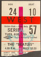 Load image into Gallery viewer, Aug 17 1965 Beatles Concert Ticket Stub Maple Leaf Gardens CHUM Chart Contest
