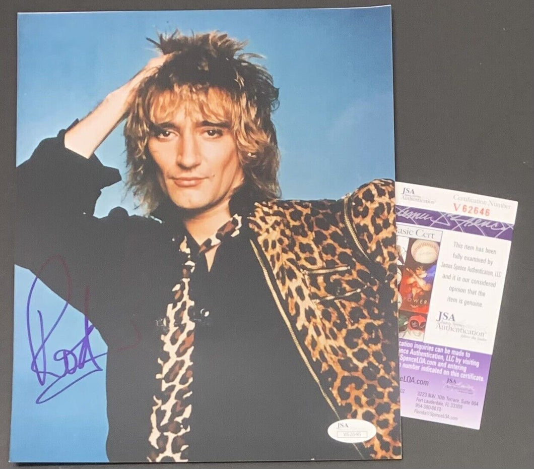 Rod Stewart Autographed Photo Signed British Rock Music Vintage JSA COA
