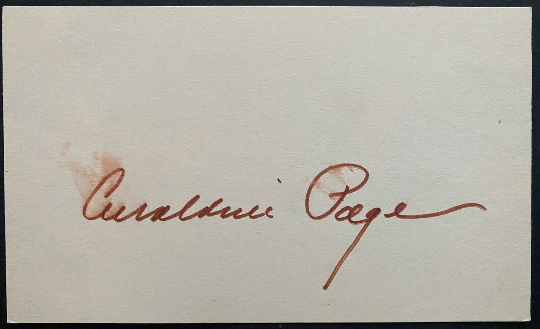 Geraldine Page Signed Autographed Vintage Index Card Actress Celebrity Star