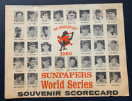 1966 World Series Scorecard Baltimore Orioles v LA Dodgers MLB Baseball Vintage