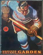 1949 Madison Square Garden Program+Insert NY Rangers vs Toronto Maple Leafs NHL