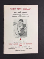 1953 Know Your Baseball Book By Major Leaguer George Toporcer Stan Musial Cover