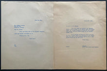 Load image into Gallery viewer, 1944 Vintage Toronto Maple Leafs File Copy Letters Hap Day Lawrence Weiler
