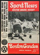 Load image into Gallery viewer, 1965 Boston Garden NHL Hockey Program Boston Bruins vs Detroit Red Wings Howe
