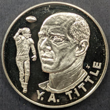 Load image into Gallery viewer, 1972 Y.A. Tittle Pro Football Hall Of Fame Medal Franklin Mint 1 Troy Oz NFL
