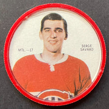 Load image into Gallery viewer, 1968-69 Shirriff Salada Hockey Coin Serge Savard NHL SP Short Print Canadiens

