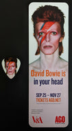 2013 David Bowie Art Gallery Of Ontario Exhibit Plastic Bookmark + Guitar Pick