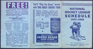 1937-1938 Canada Starch Vintage National Hockey League Pocket Schedule NHL