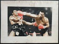 1987 Boxing Mike Tyson Trevor Berbick Judgement Day Fight Watercolor Painting