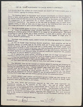 Load image into Gallery viewer, 1986 Chuck Berry Signed Detroit Renaissance Ceter Concert Contract Rock&amp;Roll LOA
