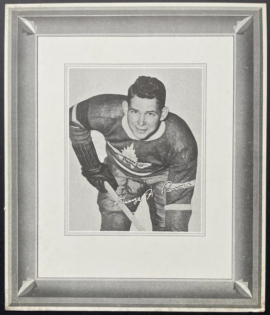 1938-39 Quaker Oats George Parsons Premium NHL Hockey Photo Toronto Maple Leafs