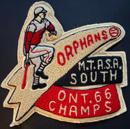 1966 Ontario Champion Baseball Team Players Jacket Patch Vintage Crest Orphans