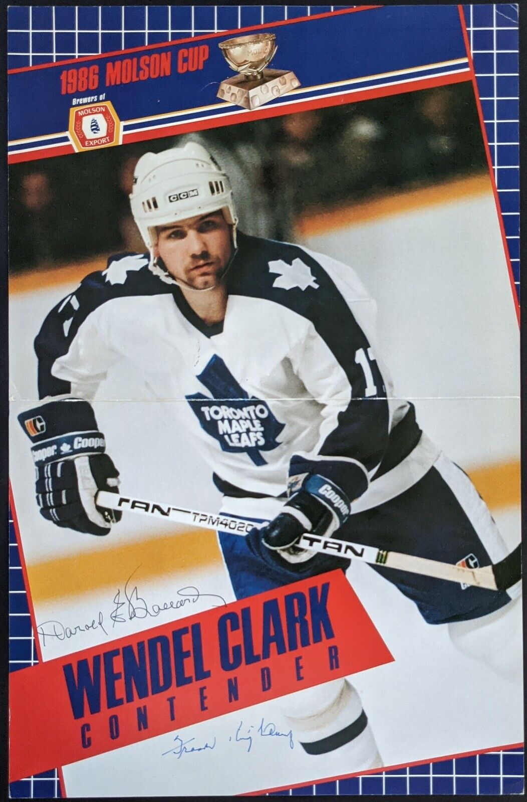 1986 Molson Cup Autographed Scorecard Harold Ballard King Clancy NHL Signed LOA