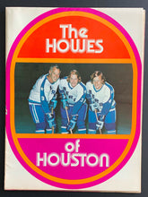 Load image into Gallery viewer, Rare The Howes Of Houston WHA Hockey Game Issued Poster / Lineup Card v Winnipeg

